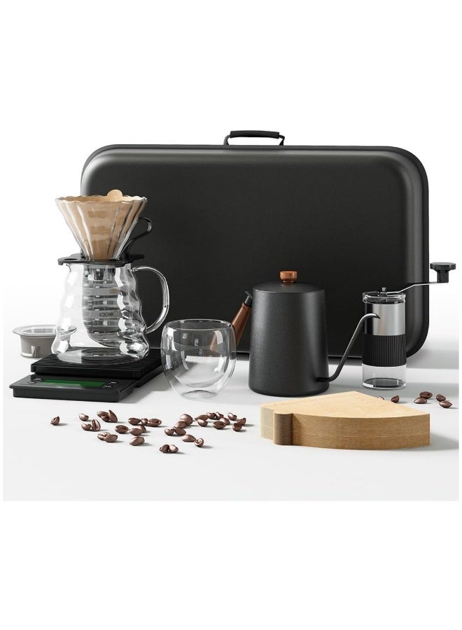 HXDream V60 Pour Over Coffee Set,8-Piece Drip Coffee Maker Set,Hand Brewing Coffee Accessories Kit,ALL In 1 Portable Travel Bag 52*17*28cm - Image 2